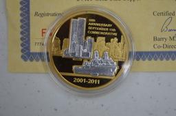 9-11 First Responder Commemorative: Gold & Silver Plated