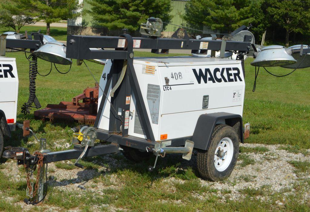 Wacker Portable Generator, 953Hours, 4 120v Plugs, 4 Stadium Lights