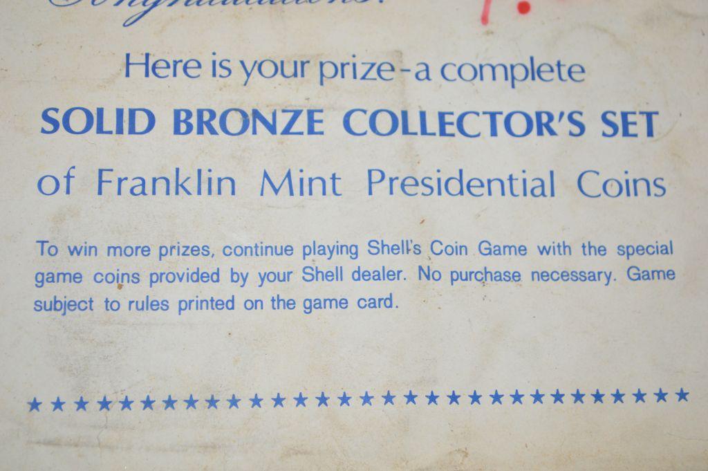 Group of 36 Solid Bronze Presidential Franklin Mint Coins