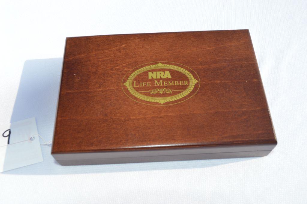 NRA Life Member Limited Edition Knife – in Brown Wooden Box