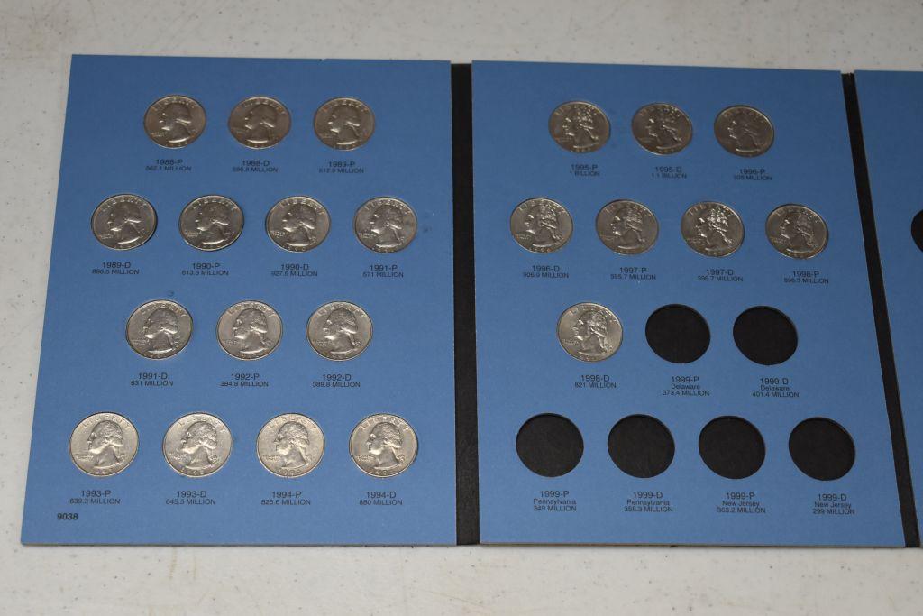 3 - Whitman Albums of Washington Quarters; 1948-1964 (7 Coins), 1965-1987 C
