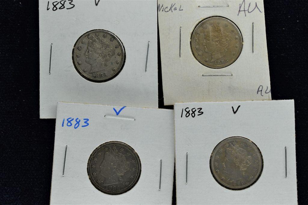 4 - 1883 V Nickels