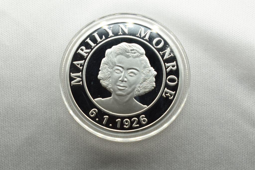 Silver Coin/Token of Marilyn Monroe in Plastic Holder