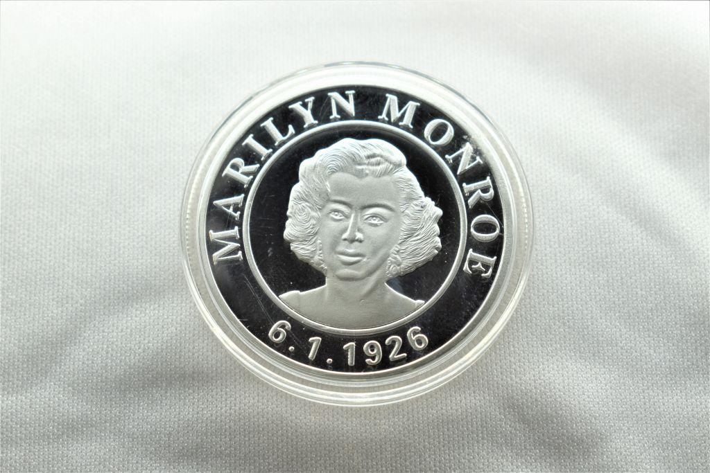 Silver Coin/Token of Marilyn Monroe in Plastic Holder