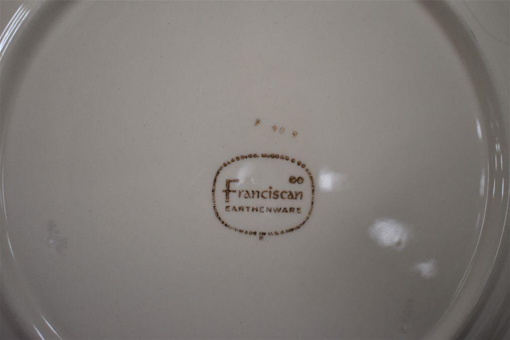 11 - Francescan Ware Apple Pattern Dinner Plates, 11"  Diameter, some old &