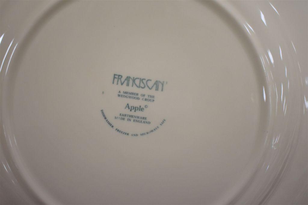 11 - Francescan Ware Apple Pattern Dinner Plates, 11"  Diameter, some old &