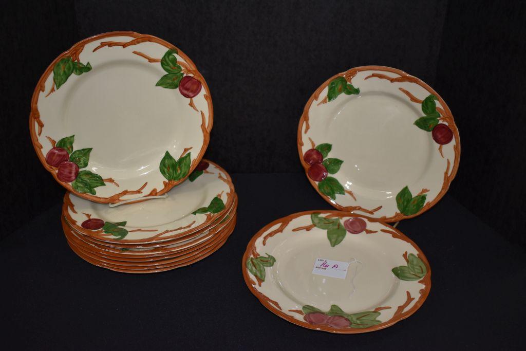 11 - Francescan Ware Apple Pattern Dinner Plates, 11"  Diameter, some old &