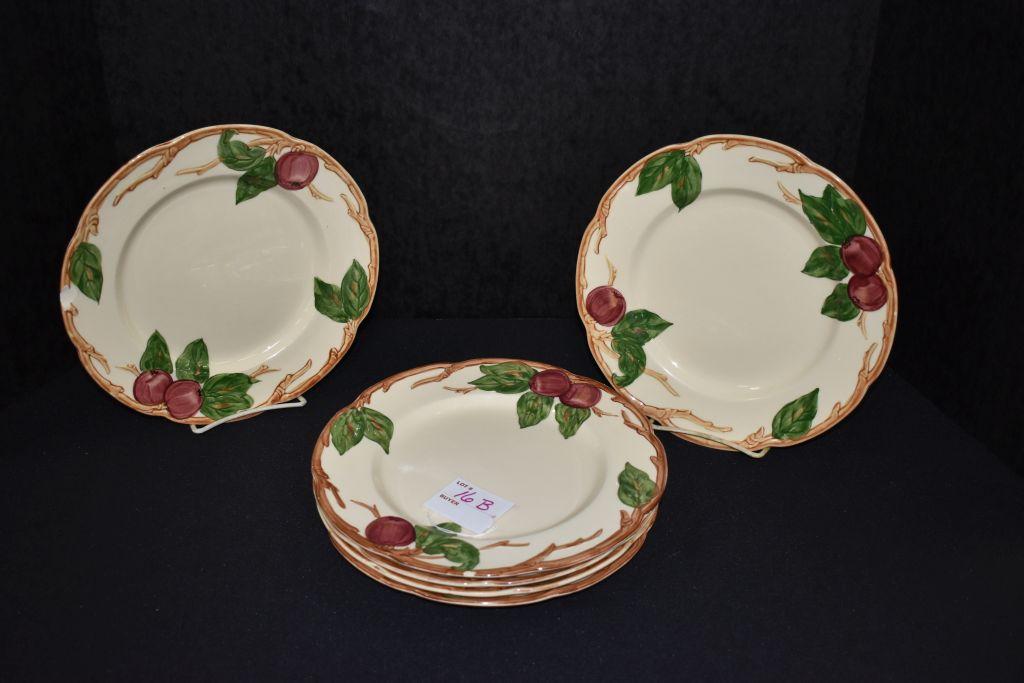 6 - Francescan Ware Apple Pattern Salad Plates, 9 1/2" Diameter