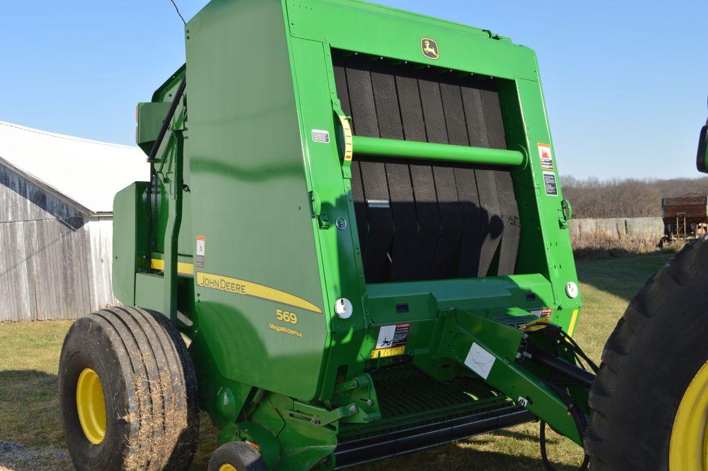 2014 John Deere 569 Round Baler, BRAND NEW, Mega Wide Plus, Cover Edge Net