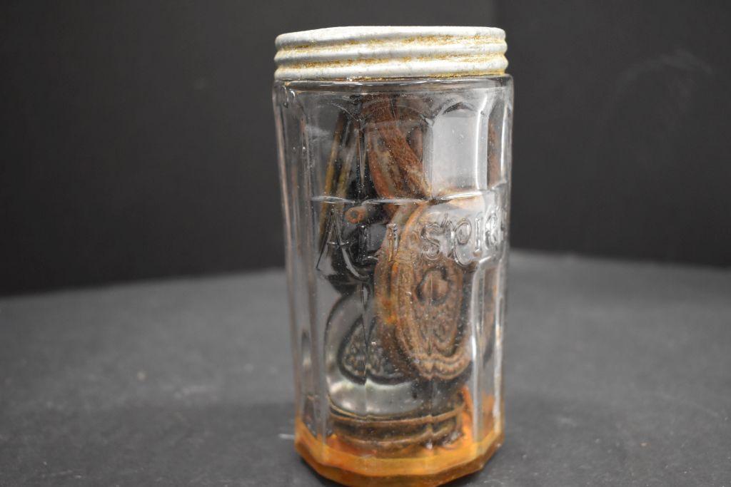 All Spice Jar w/Tin Lid - Contains Antique Drawer Pulls