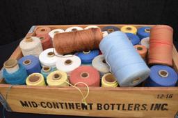 Wood Crate of Assorted Yarns