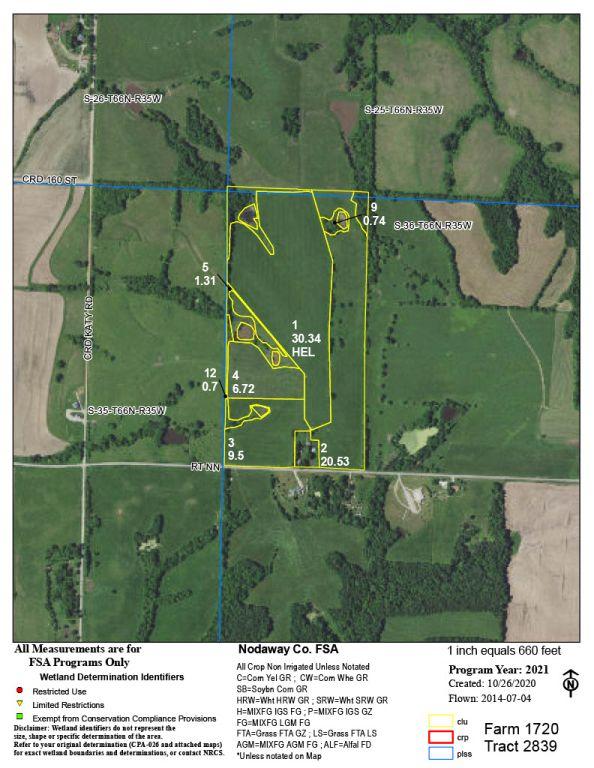 80 ACRES +/- NODAWAY COUNTY FARMLAND - OLDER HOME & IMPROVEMENTS