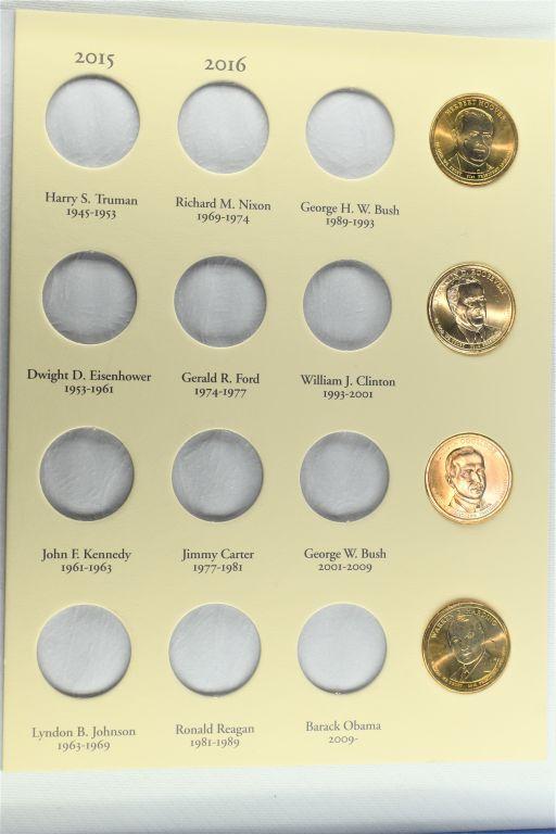 2007 Presidential Dollars Book by Littleton w/ 16 Presidential Coins