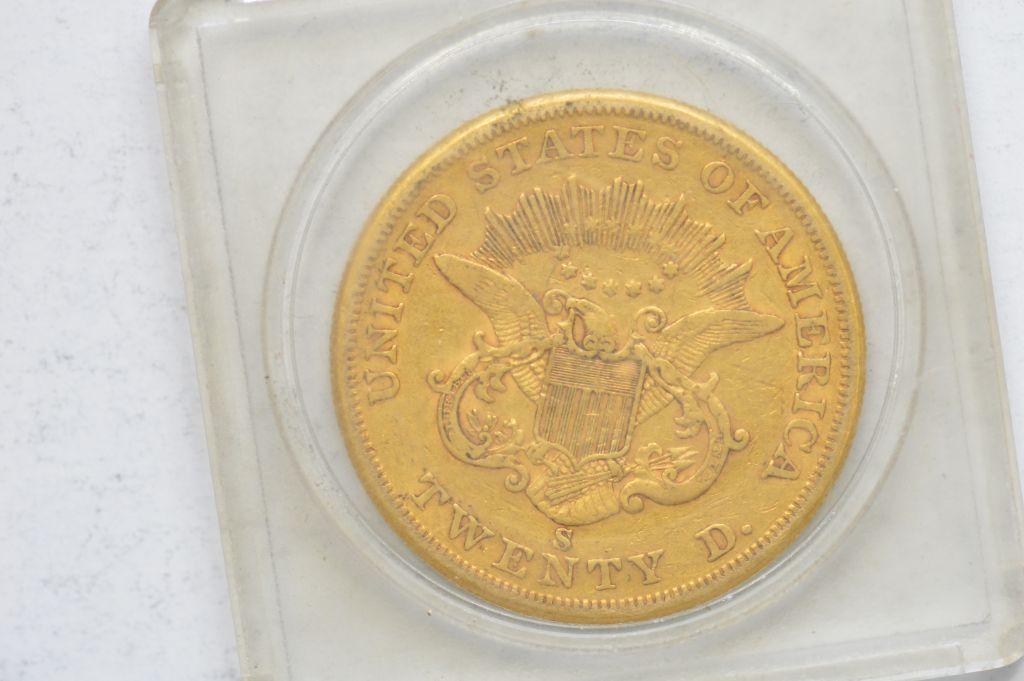 1858-S 20 Dollar Coronet Double Eagle