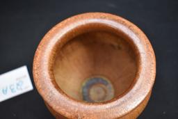 A.R. Pol Pottery Sanford N.C. 4 in. Flared Top Brown Pot