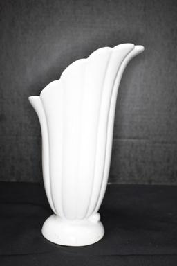 White 11 inch Flared Vase by Abingdon