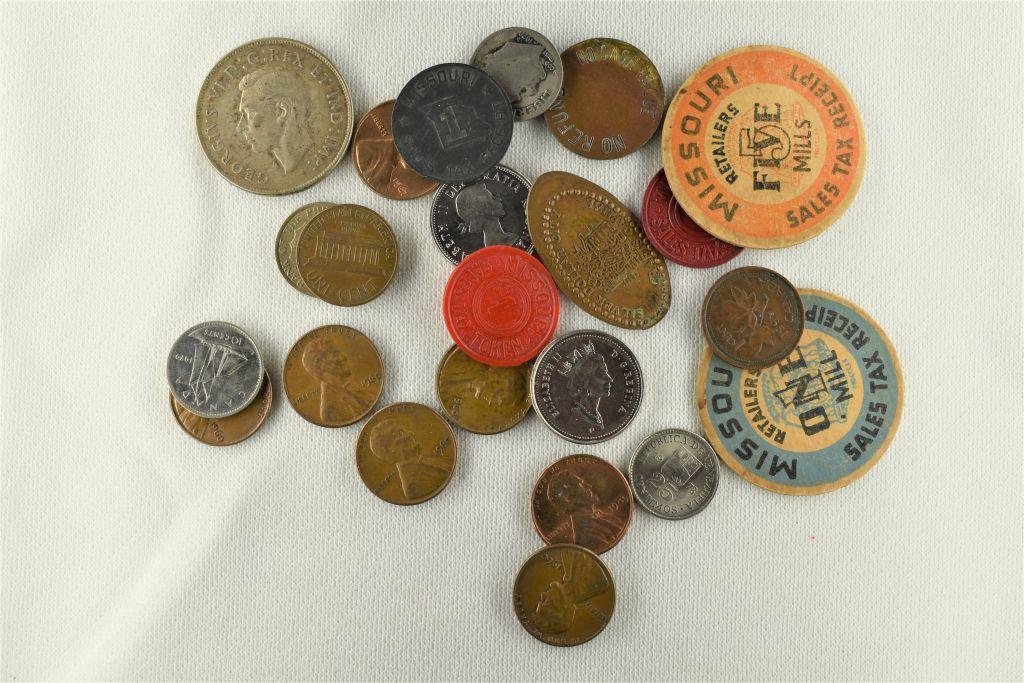 Bag U.S. Coins & Foreign Coins and Tokens