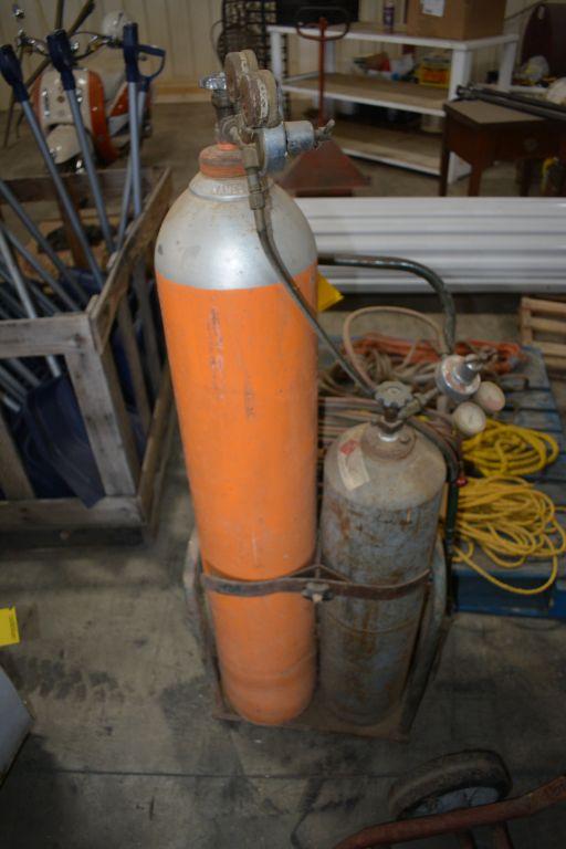 Acetylene Torch Set, Bottles and cart, will not ship