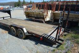 2004 Kaufman Gooseneck Black Flatbed Trailer, Radial Rubber 235/80R16 (65%)