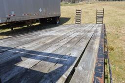 2002 Mainline Flatbed Trailer, double axle, drop down ramps, new winch, 85R