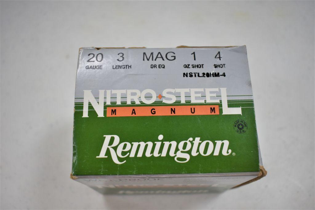 1 - Box of 25, 20 ga. Remington 3" 4 shot