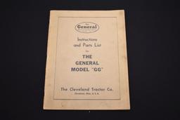 The General, Mdl GG, Instructions and Parts List Manual, by Cleveland Tract