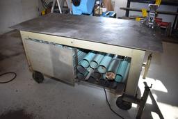 3' x 6' Commercial Grade Steel Top Table and Vise, Columbian Soft Jaws  on