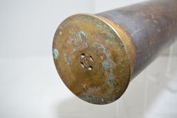 Brass Artillery Shell Casing, 23 1/2 inches long, 3 inch opening, Stamped 3