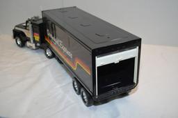 Nylint Black "Overnight Express" Semi Truck & Trailer, good shape