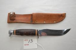 Kabar #1237 Skinner Knife w/ Leather Sheath, 9.5 in.