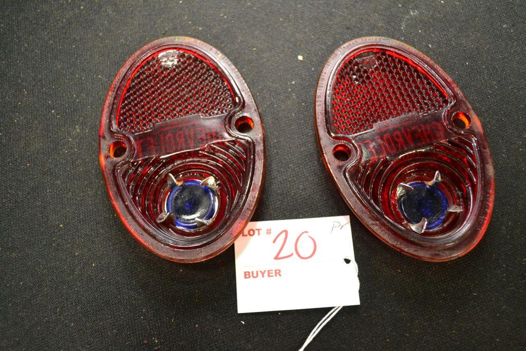 Pair of Blue Dot Chevy Tail Light Lenses