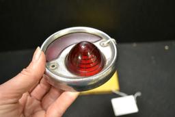 Group of 5 1928-31 Plymouth, Dodge, DeSoto, Chevy Tail Lights w/ Rim - 1 Lens is Cracked