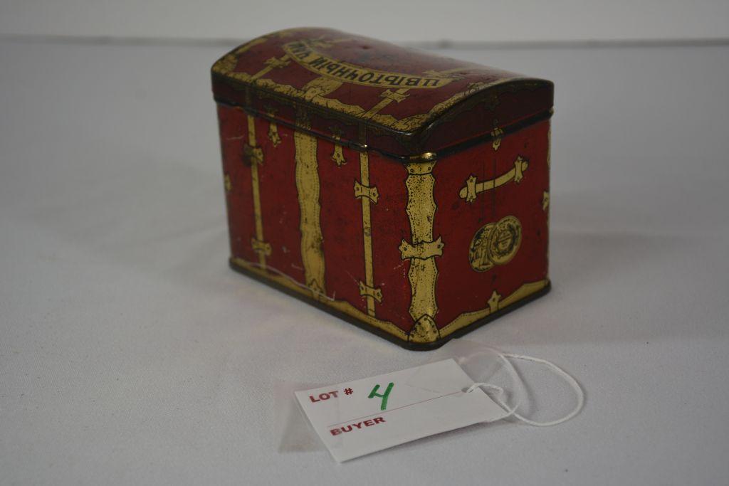 Small, tin Tea Box Trunk, The Consolidated Tea Co.