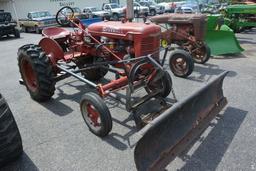 Farmall A, 4 New Tires, Paint Good, Runs Good, With Front Mount Hydraulic Blade and Chains, Good Sol