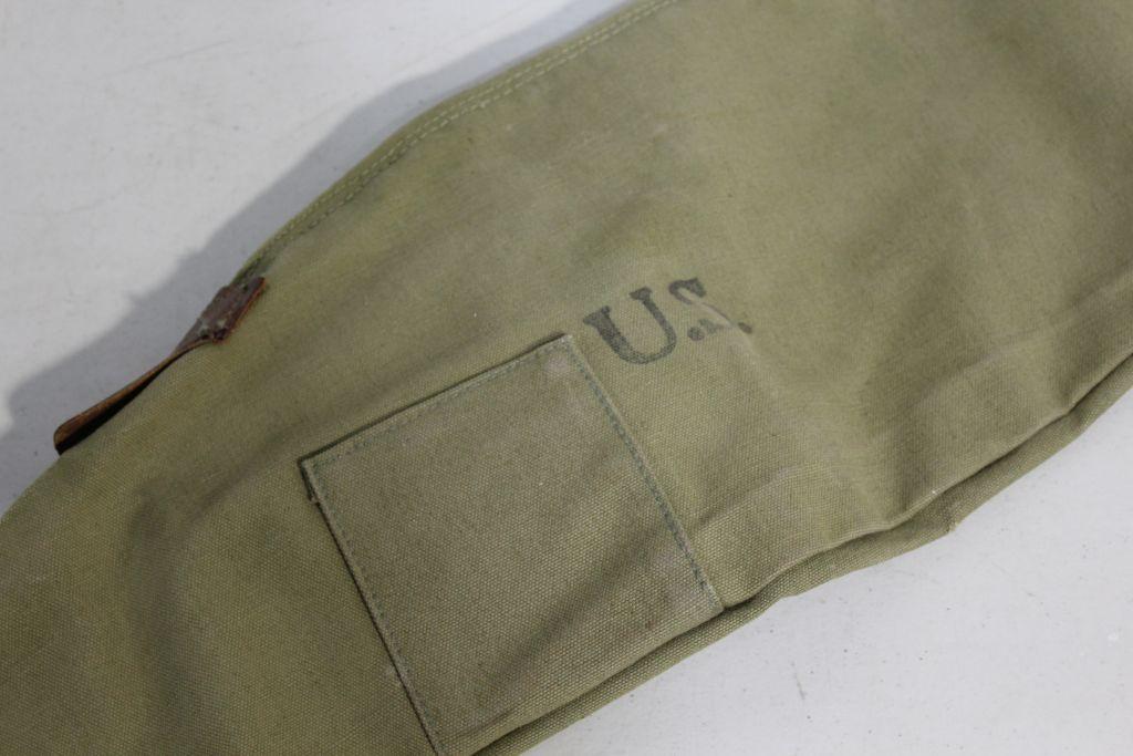 Canvas Rifle Case, Labeled "U.S.", w/attached sling, 38 inches long, orignal issue for M1 Carbine