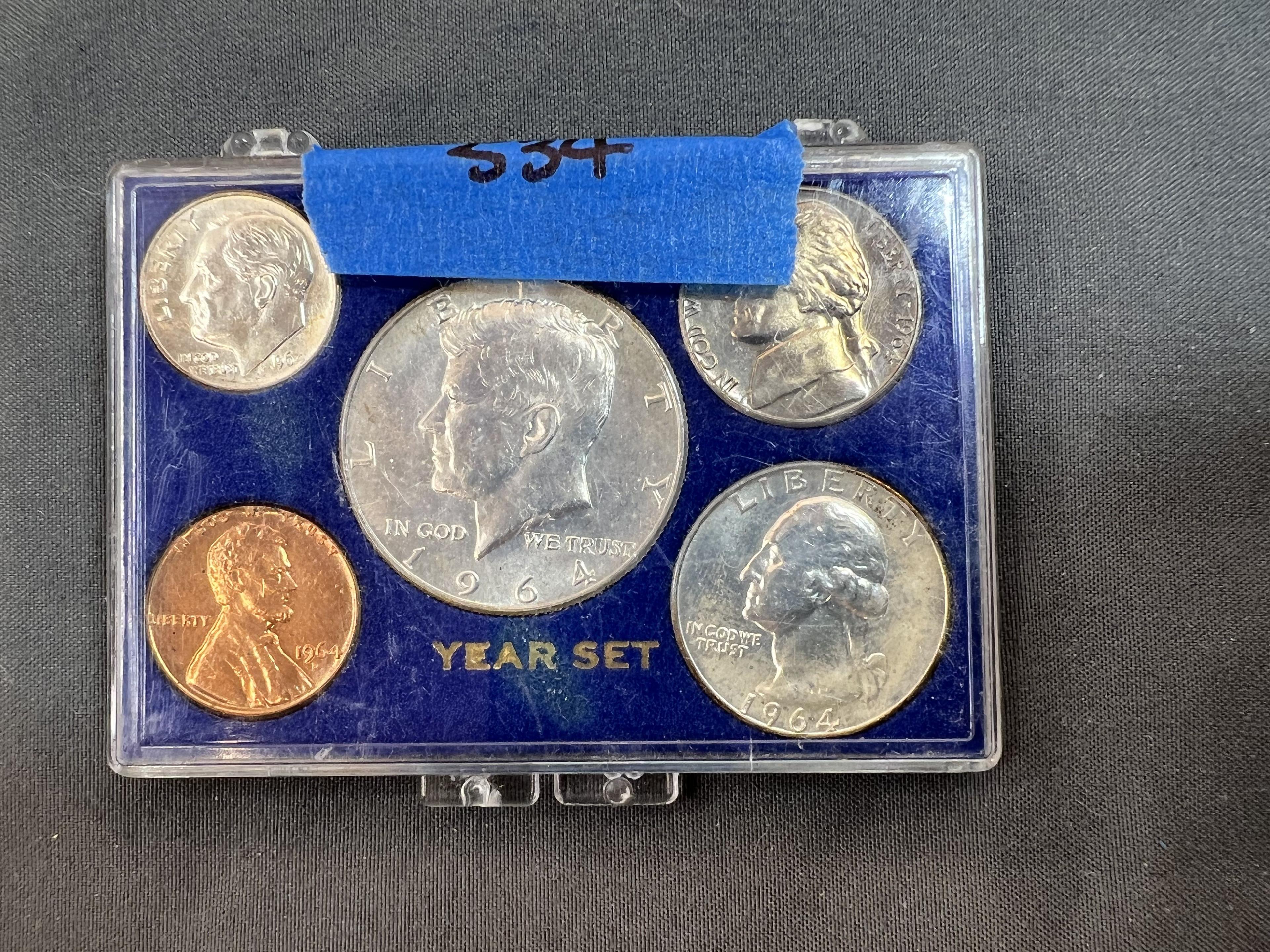 1964D United States Mint Set - Small Plastic Holder