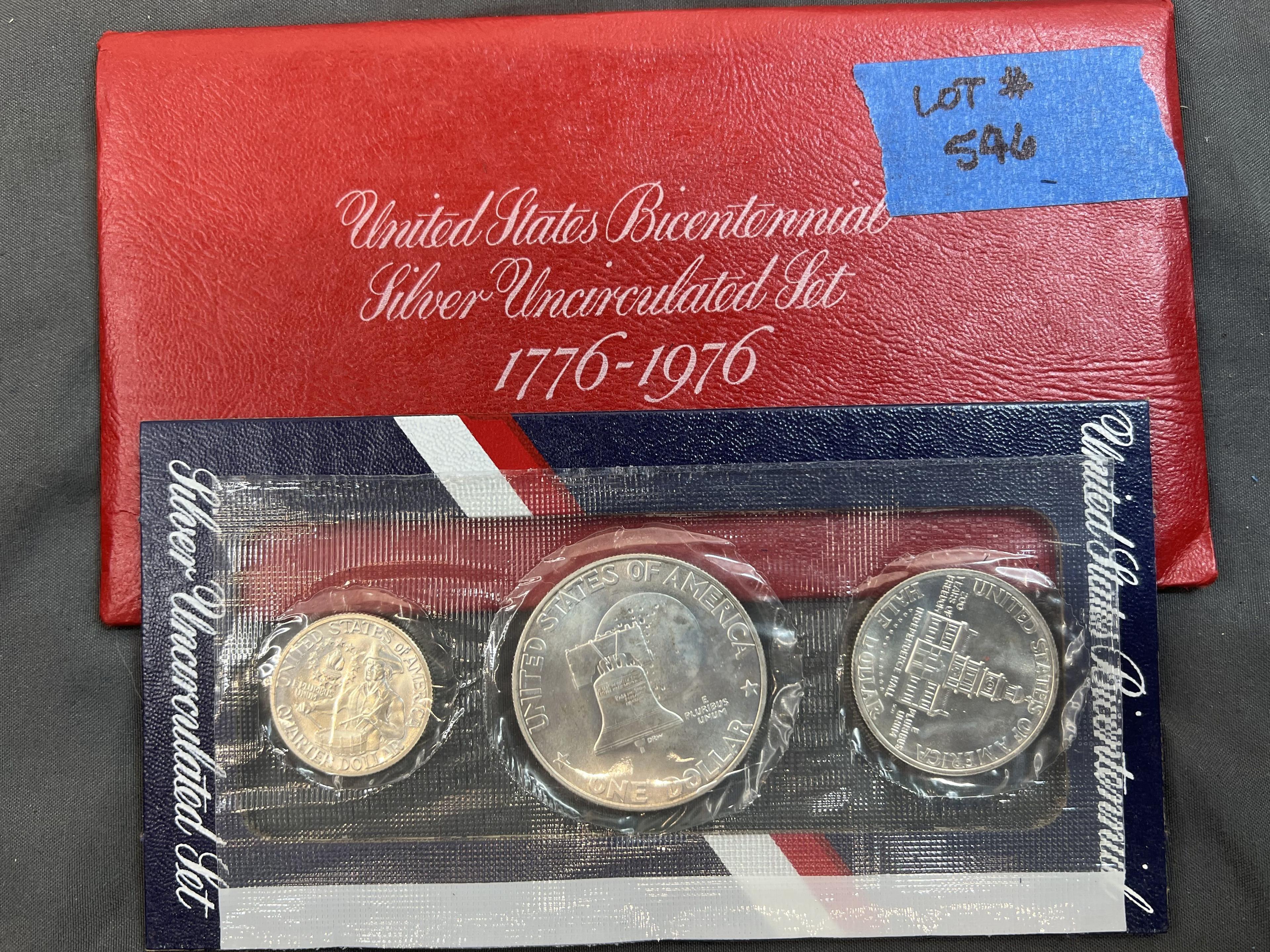 1976 United States Bicentennial Silver Uncirculated 3 Coin Set