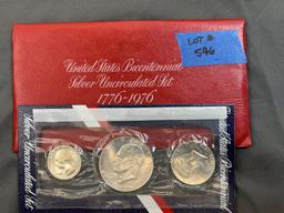 1976 United States Bicentennial Silver Uncirculated 3 Coin Set