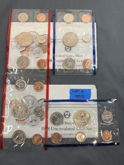 Two 1988 United States Mint Sets - Complete P&D