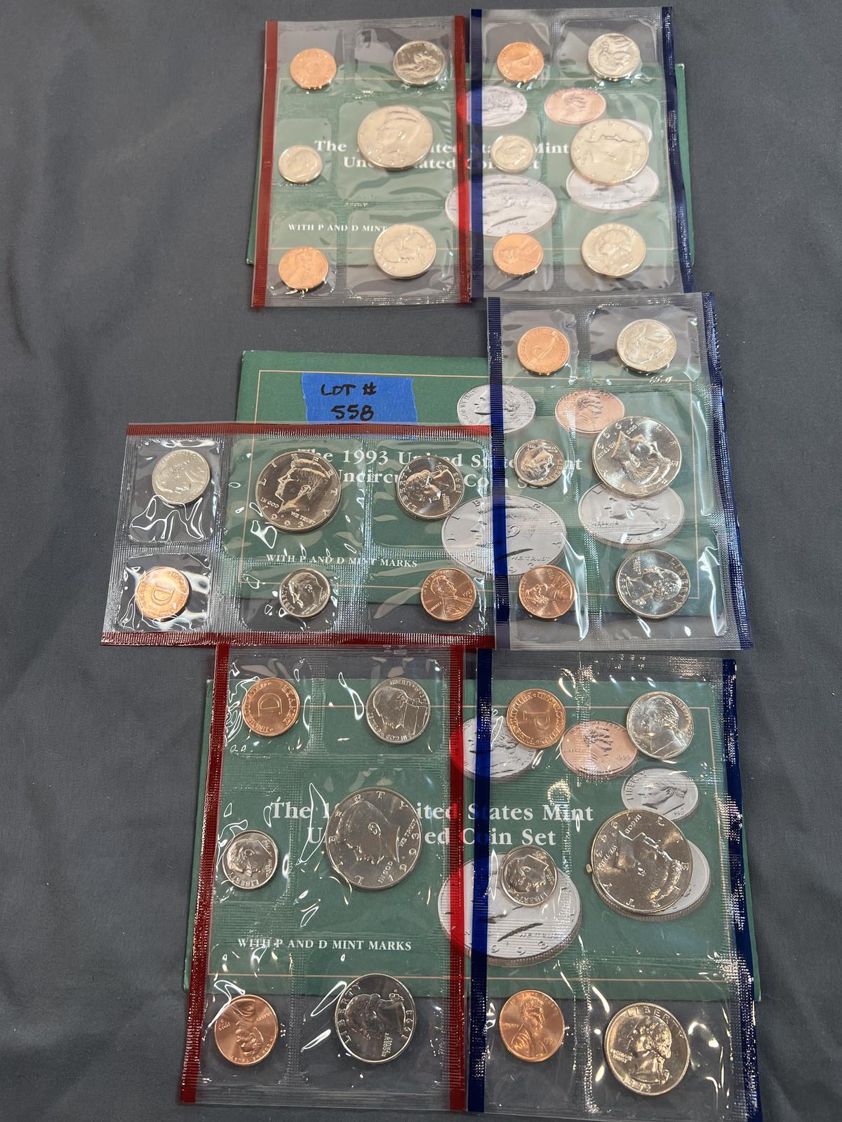Three 1993 United States Mint Sets - Complete P&D