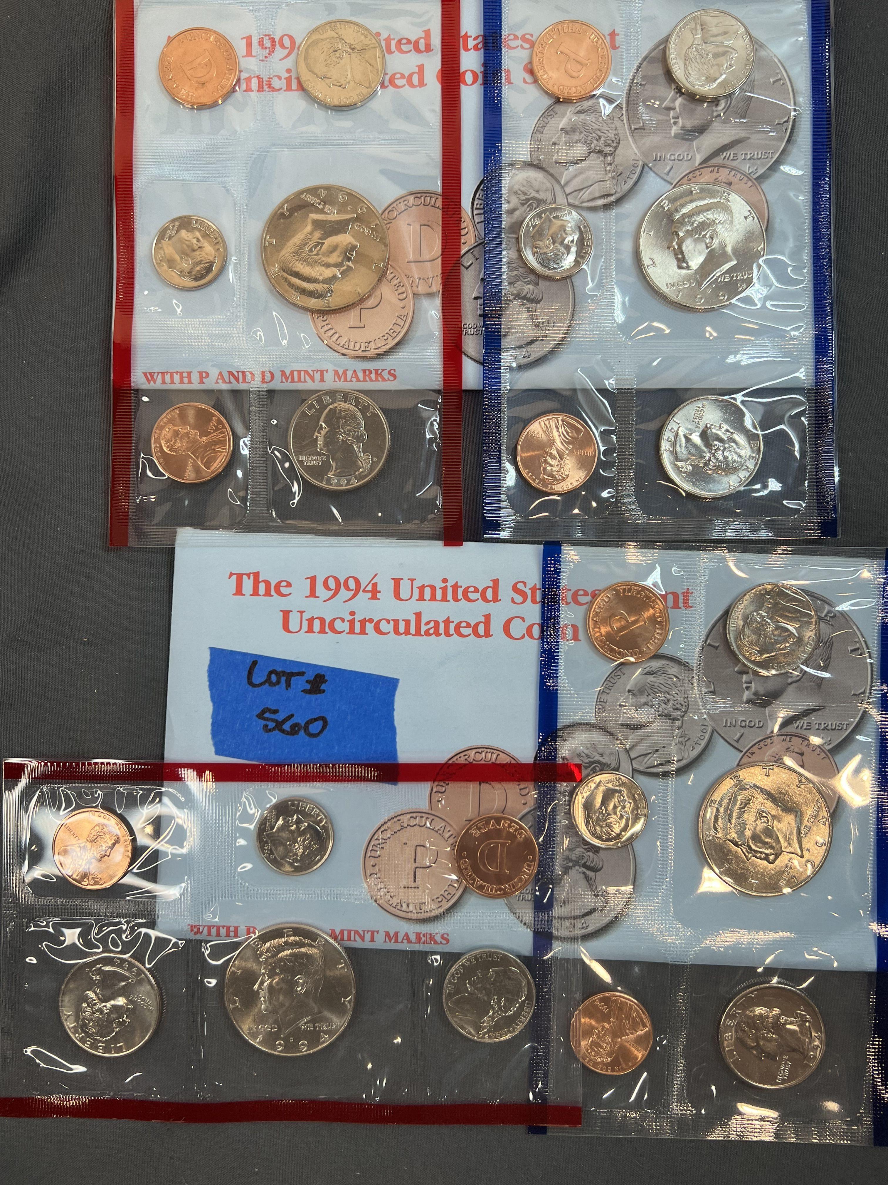 Two 1994 United States Mint Sets - Compete P&D