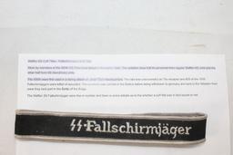 German Waffen 500th SS Fallschirmjager "Parachute Battalion" Cuff Title