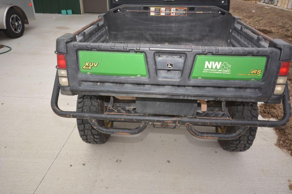 2012 John Deere 825i Gator, 16,000 miles, Electric Hoist On Bed, Has Good 14" Pickup Tires, Glass Ca