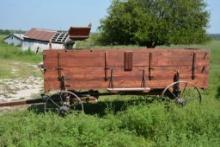 Metal Wheeled Horse Drawn Wagon w/Seat; Shedded; Excellent Condition