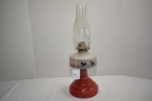 Art Deco Vintage Oil Lamp; Two-Toned; Scottie Dog Design