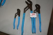 Channellock 3-Piece Adjustable Plier Set including No. 426, 420, and 440; Like New