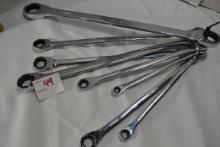 SK 8-Piece Metric Combination Ratcheting Box-End Wrench Set; Like New