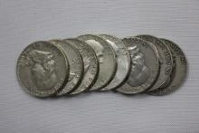 (8) 1960s Franklin Half Dollars Average Circulated