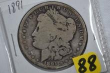(2) Morgan Silver Dollars - 1891 G; 1880S G