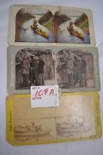 3 Vintage Hunting and Fishing Stereo Cards